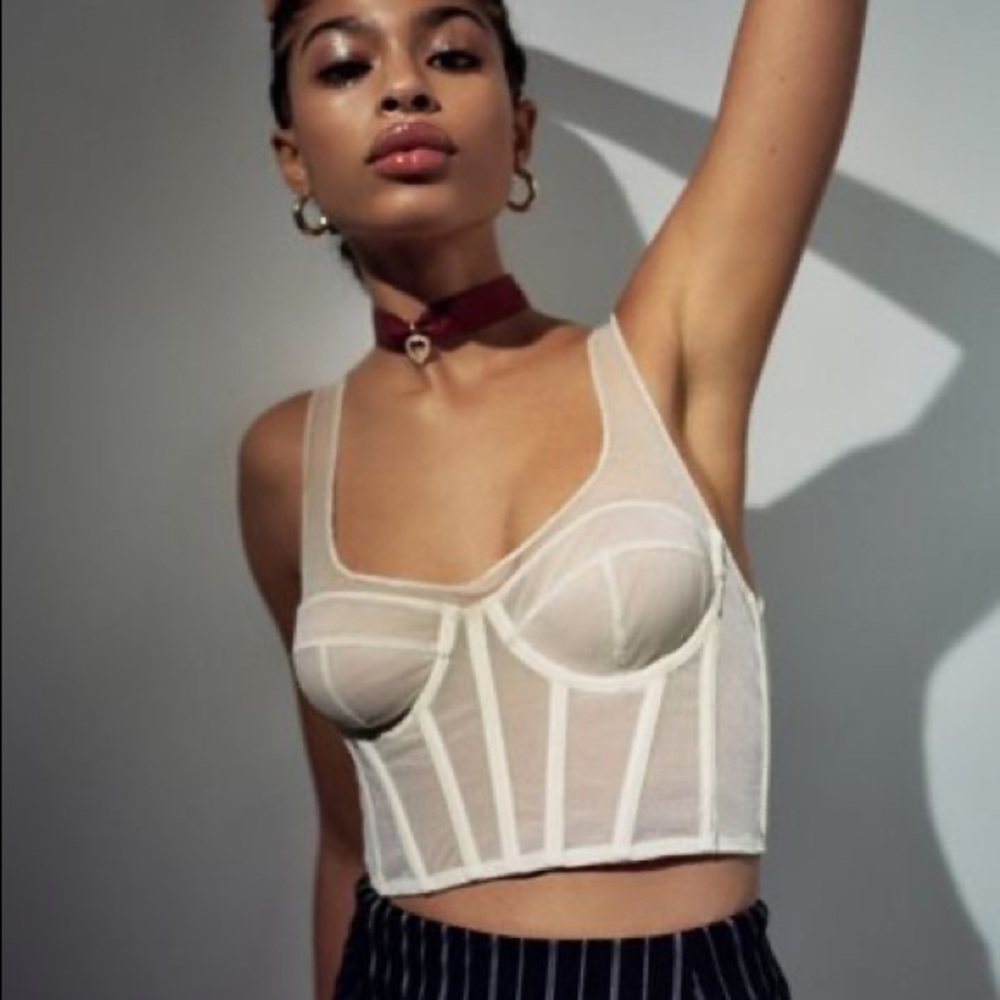 Urban Outfitters Mesh Bustier Crop Top